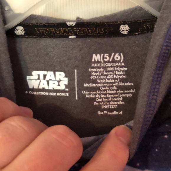 Star Wars Multicolor X-Wing Fighter Print T-Shirt Hoodie Boys Medium M 5/6 - Picture 3 of 12